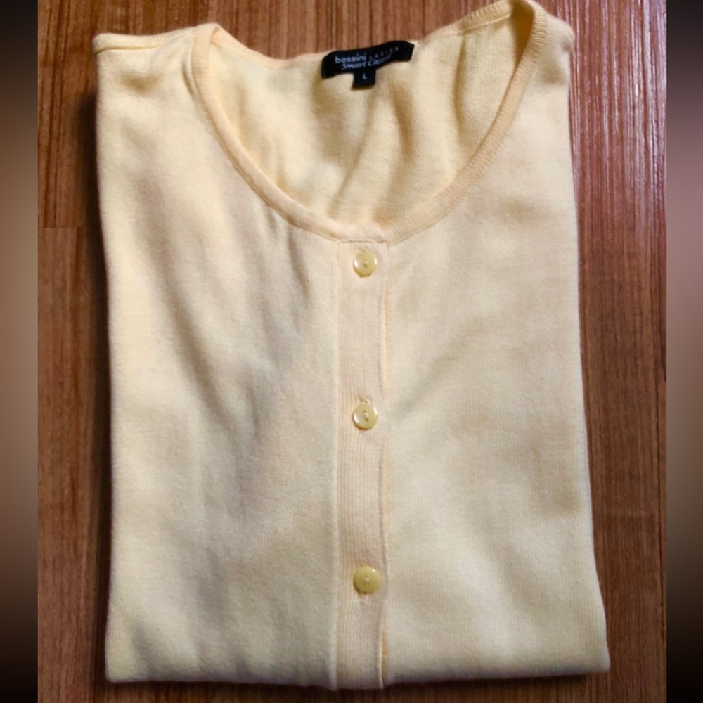 NWOT Bossini Yellow Cardigan Medium